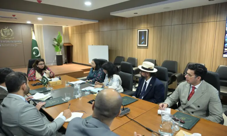 Federal IT Minister Shaza Fatima Khawaja meeting Gates Foundation delegation in Islamabad