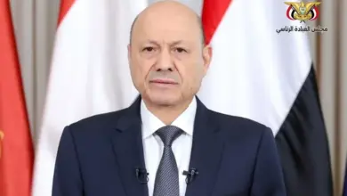 Yemeni President Dr Rashad Mohammed Al-Alimi addressing the 26 September Revolution anniversary