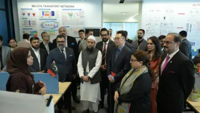 Shaza Fatima Khawaja during visit to Huawei Global Service Center in Islamabad