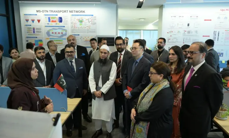 Shaza Fatima Khawaja during visit to Huawei Global Service Center in Islamabad