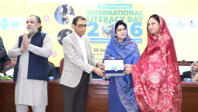 Representatives at International Literacy Day event at Allama Iqbal Open University Islamabad