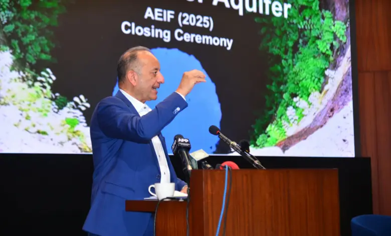 Dr Musadik Masood Malik addressing an event on protecting Islamabad’s aquifers