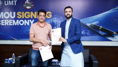 Atif Rana and Ibrahim Murad sign MoU between Lahore Qalandars and UMT