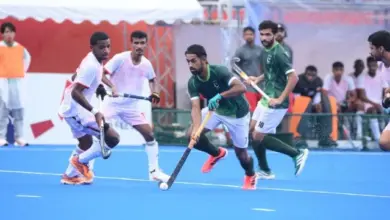 Pakistan players celebrate during their Asian Games 2026 win over Oman