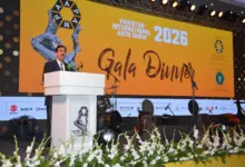 Senate Chairman Syed Yousaf Raza Gilani addressing PAAPAM auto show gala dinner