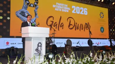 Senate Chairman Syed Yousaf Raza Gilani addressing PAAPAM auto show gala dinner