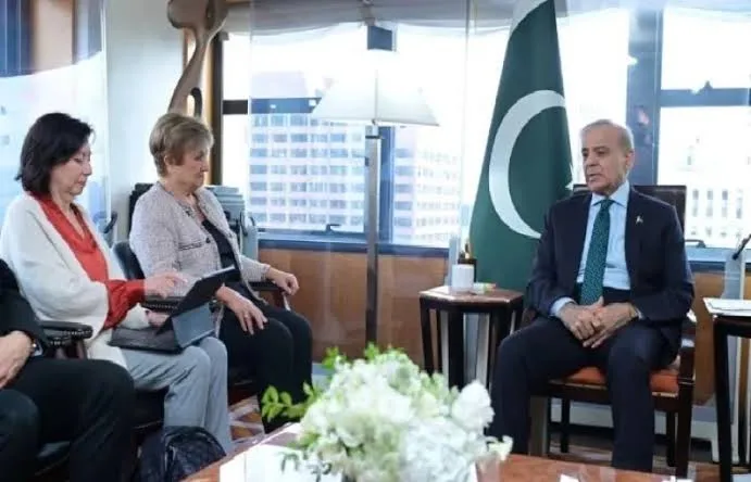 Prime Minister Shehbaz Sharif meets IMF Managing Director Kristalina Georgieva in New York