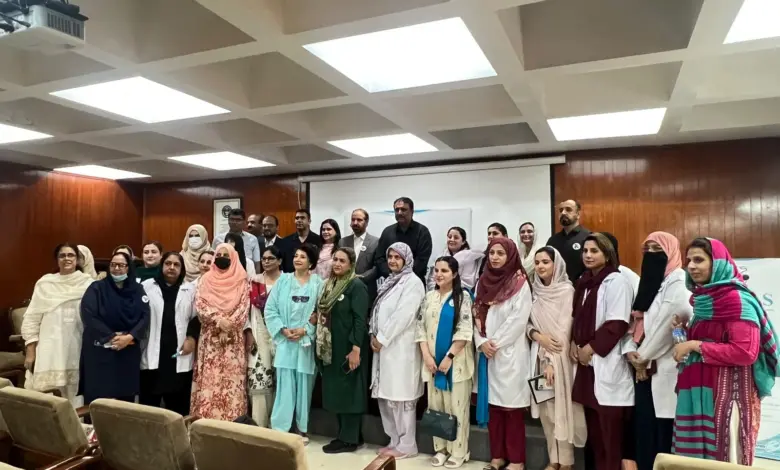 Doctors and healthcare professionals at PMOS awareness programme at Capital Hospital CDA Islamabad