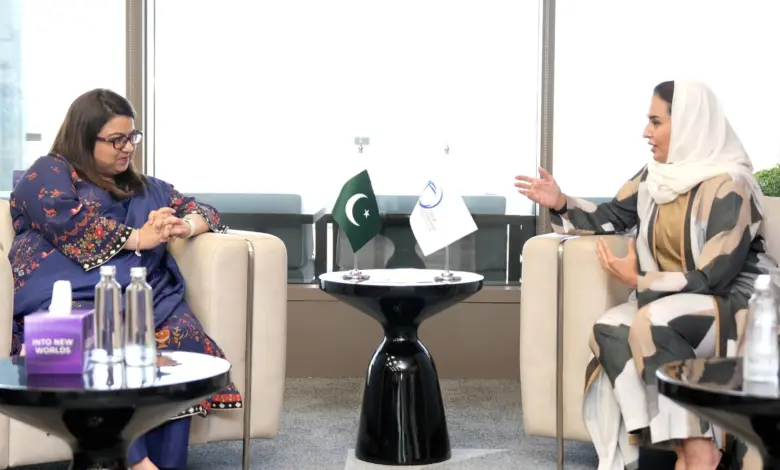 Federal IT Minister Shaza Fatima Khawaja meeting DCO Secretary General Deemah AlYahya in Riyadh