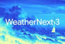 Google WeatherNext 3 AI weather forecasting system showing satellite-based climate data