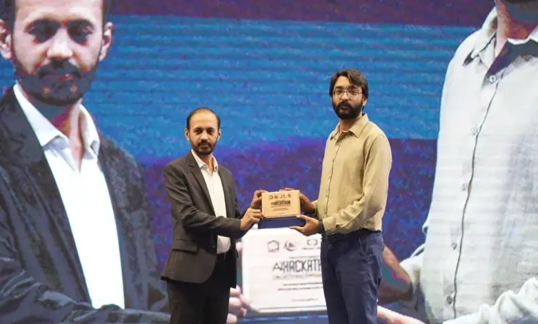 Participants presenting AI solutions at Alibaba Cloud AI Hackathon in Karachi