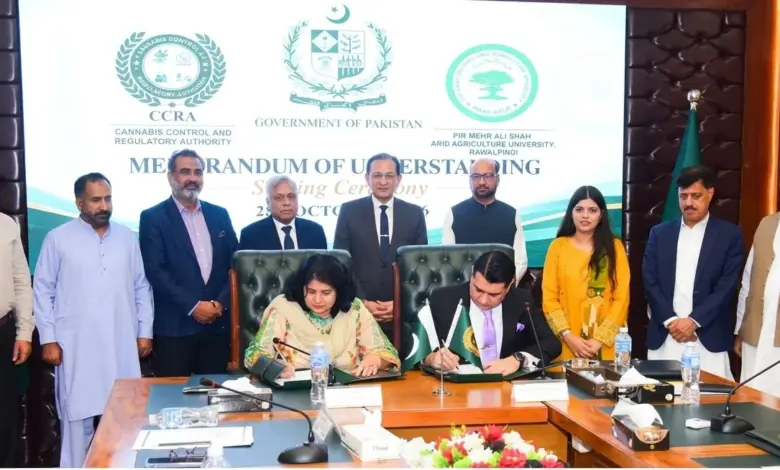 CCRA and PMAS-AAUR officials at MoU signing ceremony