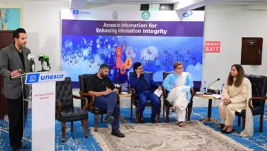 Barrister Danyal Chaudhry chairing a panel discussion on information integrity in Islamabad