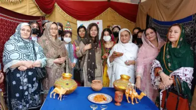 Students and guests at Cultural Day event at Government Girls Degree College Nahqi Peshawar