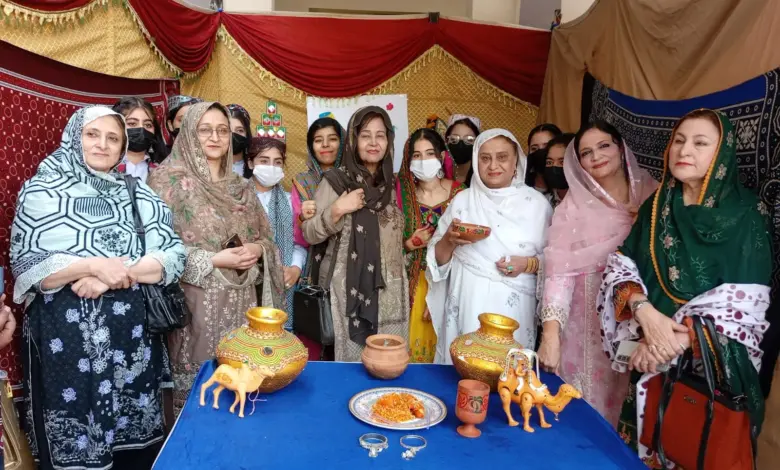 Students and guests at Cultural Day event at Government Girls Degree College Nahqi Peshawar