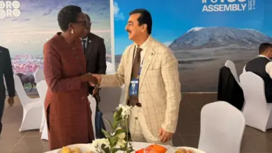 Chairman Senate Syed Yousaf Raza Gilani meeting IPU President Dr Tulia Ackson in Arusha