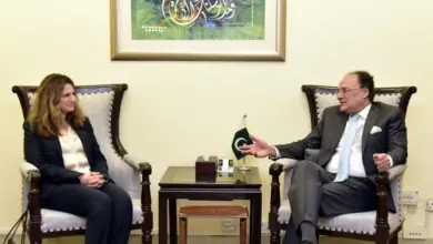 IMF Mission Chief Ms Iva Petrova meeting Finance Minister Senator Muhammad Aurangzeb in Islamabad