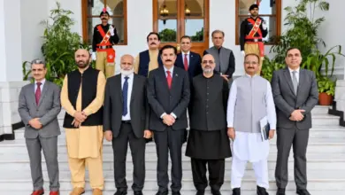 KP Governor Faisal Karim Kundi and HEC Chairman Prof Dr Niaz Ahmad Akhtar chairing a meeting on higher education affairs