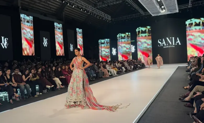 Models on the runway during Day 2 of LAAM Fashion Week Season 2 in Lahore