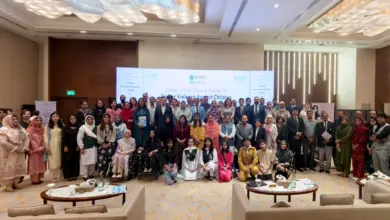 Officials and participants at the launch of Pakistan’s first National Strategy to End Violence Against Children in Islamabad