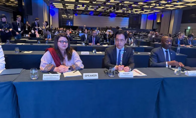 Federal Minister for IT and Telecommunication addressing a panel discussion at the Global AI and Digital Summit 2026 in Seoul
