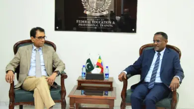 Syed Khalid Maqbool Siddiqui meeting Ethiopian Ambassador Dr Oumer Hussien Oba in Islamabad