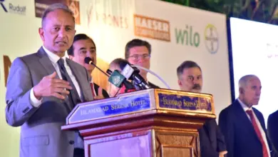 Dr Musadik Malik addressing the Day of German Unity ceremony in Islamabad