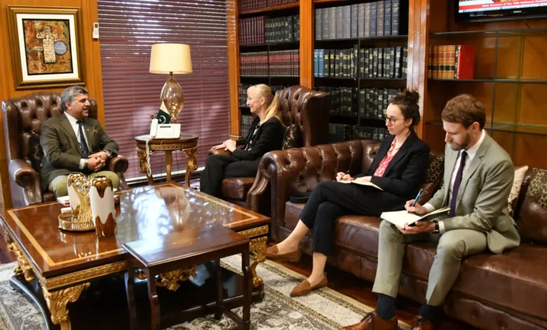 Deputy Speaker Syed Ghulam Mustafa Shah meeting the German Ambassador at Parliament House Islamabad