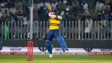 Sahibzada Farhan plays a shot during Pakistan vs Sri Lanka first T20I in Rawalpindi