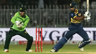 Pakistan captain Shaheen Shah Afridi celebrates a wicket during the ODI tri-series