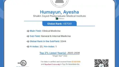 Prof Dr Ayesha Humayun recognised in Stanford Elsevier Top 2 percent Global Scientists List