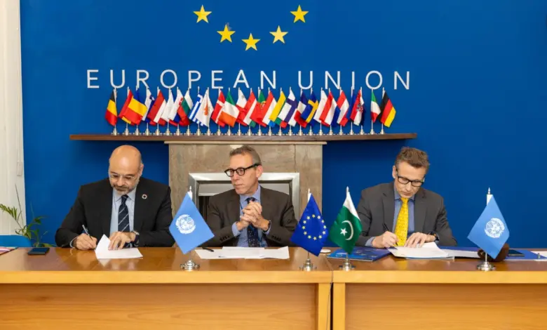 Representatives of EU, UNDP and UNODC sign rule of law agreement in Islamabad