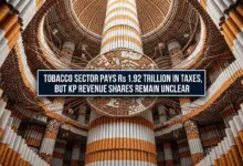Cigarettes and tax documents representing tobacco tax collection in Pakistan