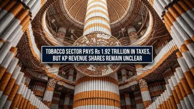 Cigarettes and tax documents representing tobacco tax collection in Pakistan