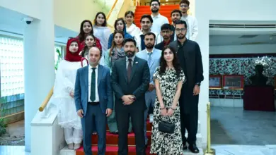 Pakistani students attending Türkiye Scholarships 2026 orientation at the Embassy of Türkiye in Islamabad