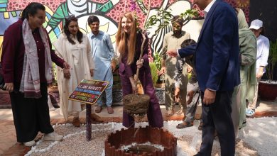 lok virsa visit - UK Envoy Plants Tree During Lok Virsa Visit